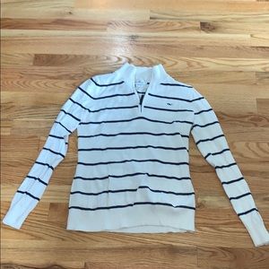 striped vineyard vines quarter zip sweater